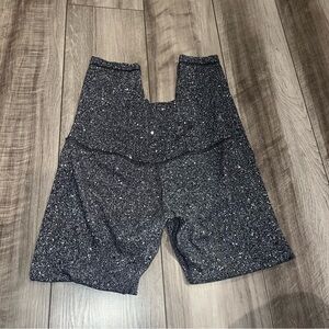 Lululemon Align Pant II (25"), Luminesce Splatter Ice Grey Black, Size 6